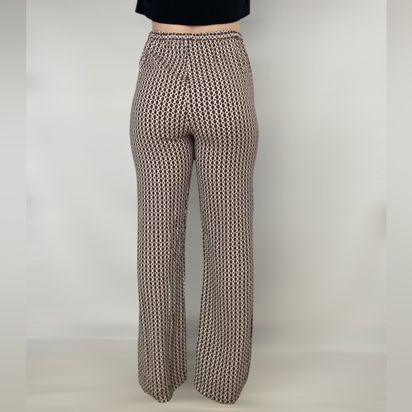 DISSH‎ Geo Drawstring Trouser Pant Wide Leg High Rise Lined Full Length Size 6 - Picture 4 of 6